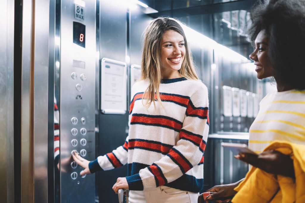Access Control Systems with Gen Z Residents In Elevator